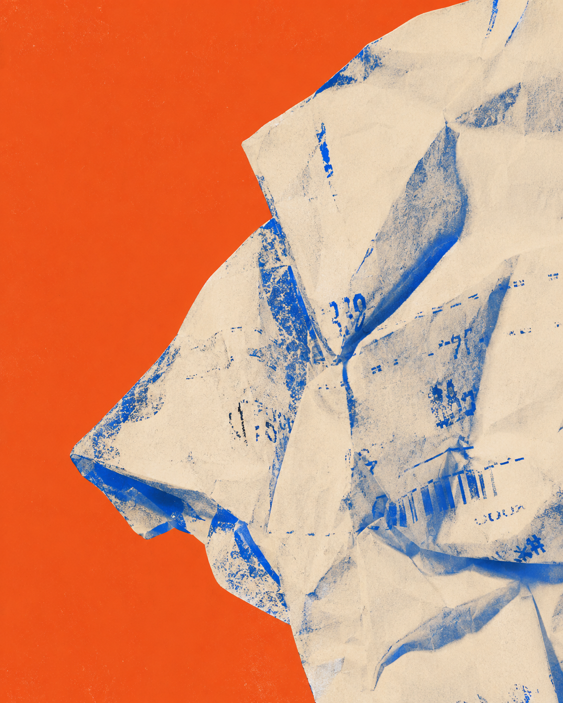 Crumpled thermal receipt